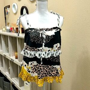 Anthropologie Ruffled Tie-Strap Cami Conditions Apply